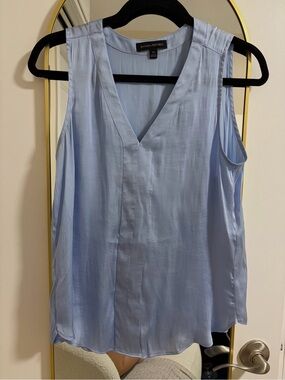 Banana Republic Light Blue Sleeveless V-Neck Shell Top